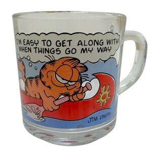 Vintage 1978 Garfield &‎ Odie Glass Mug McDonalds Jim Davis Collectable USA